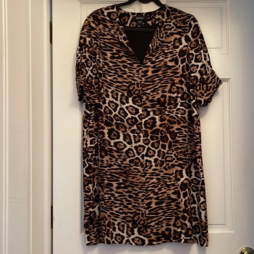 Karen Kane Leopard Tiger Print Shift Dress size Large